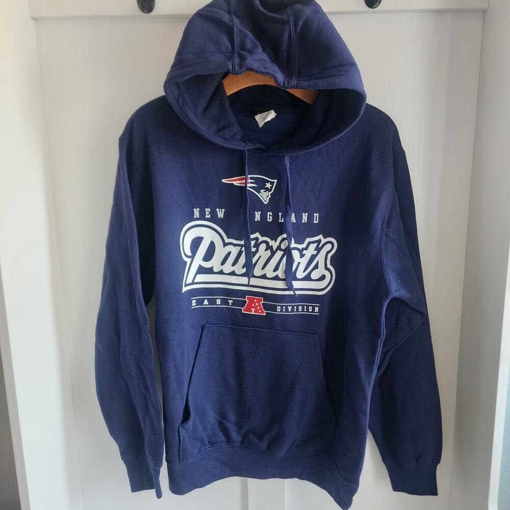 NFL Team Apparel New England Patriots Navy Logo Hoodie Sweatshirt Size Small‎
